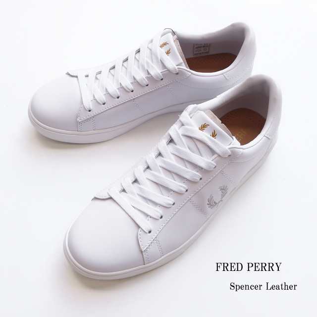 フレッドペリー fred perry スペンサー レザースニーカー b4334 200/ホワイト【FRED PERRY/spencer leather/男性用/ローカット/本革/テニ