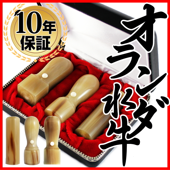 【送料無料】 印鑑・はんこ/法人印鑑 オランダ水牛印鑑３本Ａセット 専用ケース付（角24）【会社印】【代表印】【銀行印】【法人印】【