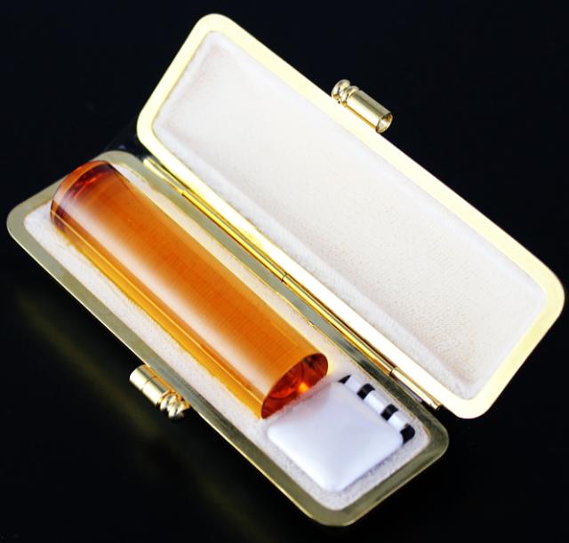 【送料無料】  印鑑・はんこ/宝石印鑑　シトリントパーズ　黄水晶　【15.0mm】実印・銀行印・認印どれでもOK個人印鑑 ハンコ いんかん 就の通販は 13,884円