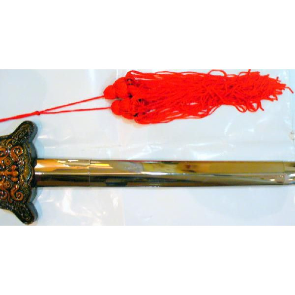 中華武術用 伸縮式健身剣 伸縮剣 獅子頭柄茶色 軽量タイプの通販