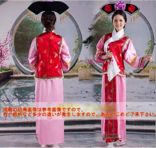 中華古装 清朝王妃皇女服 チャイナドレス 髪飾り付き 3サイズ Aタイプ_1