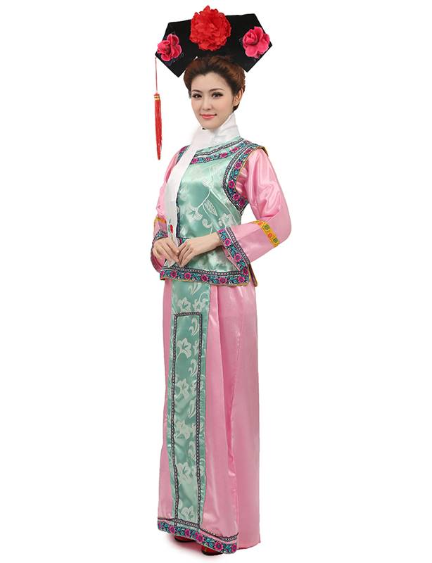 中華古装 清朝王妃皇女服 チャイナドレス 髪飾り付き 3サイズ Bタイプ_2