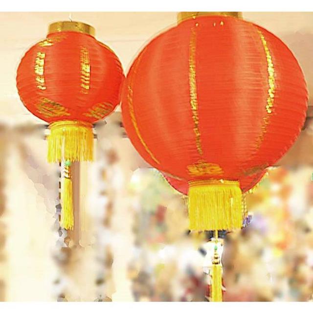 布紅提灯　紅ランタン　無地　24インチ　2個セット