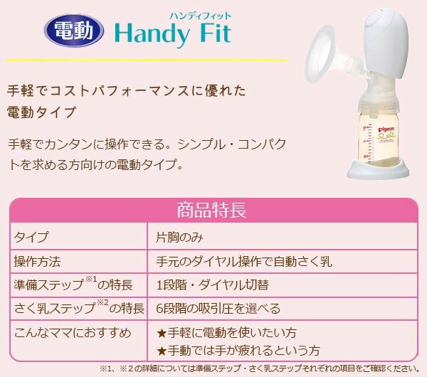 さく乳器 母乳アシスト 電動Handy Fit ＆ 手動セット ピジョン母乳アシスト さく乳器 電動handy fit+（ハンディ