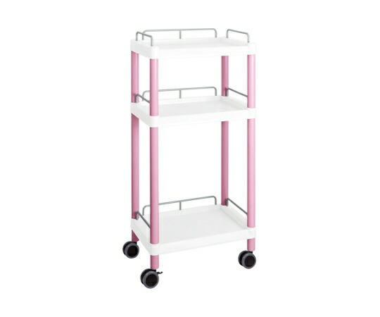 アズワン モバイルイージーカート（トールタイプ／レギュラー31）3段　ピンク ME31Gの通販は