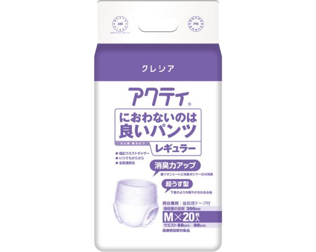 日本製紙クレシア 株式会社 ｱｸﾃｨ　におわないのは良いﾊﾟﾝﾂﾚｷﾞｭﾗｰ 84259　M　20枚（4）