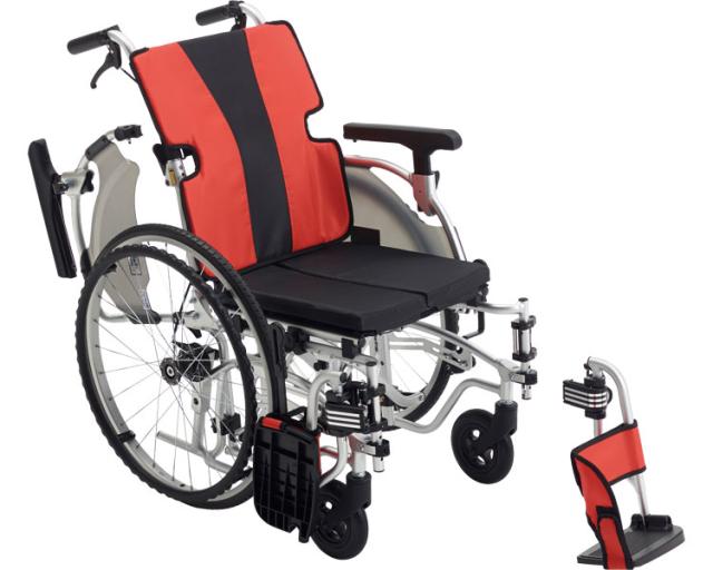 株式会社 ミキ ｱﾙﾐ自走車いす　MEF-22　ｽﾀﾝﾀﾞｰﾄﾞ ﾚｯﾄﾞ（A17/A18)