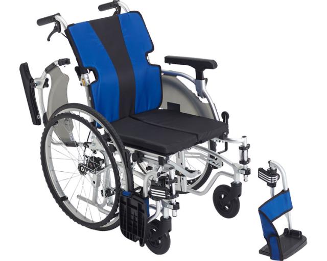 株式会社 ミキ ｱﾙﾐ自走車いす　MEF-22　ｽﾀﾝﾀﾞｰﾄﾞ ﾌﾞﾙｰ（A17/A19)