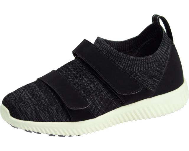 株式会社 マリアンヌ製靴 SaiSai ストレッチスニーカー　WG120 ﾌﾞﾗｯｸ　L 介護シューズ/リハビリシューズ