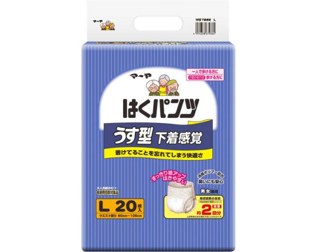 東陽特紙 株式会社 ﾏｰﾔはくﾊﾟﾝﾂうす型下着感覚　L 3070237　20枚（6）の通販は