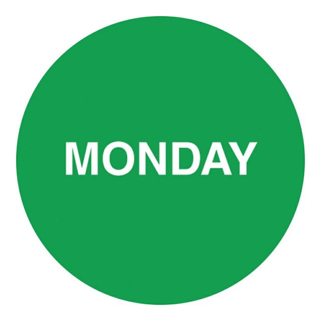 Accuform ウィークリーラベルφ38mm・英字 MON 500枚入 LDT320MD 1巻(500枚入)の通販は 7,015円