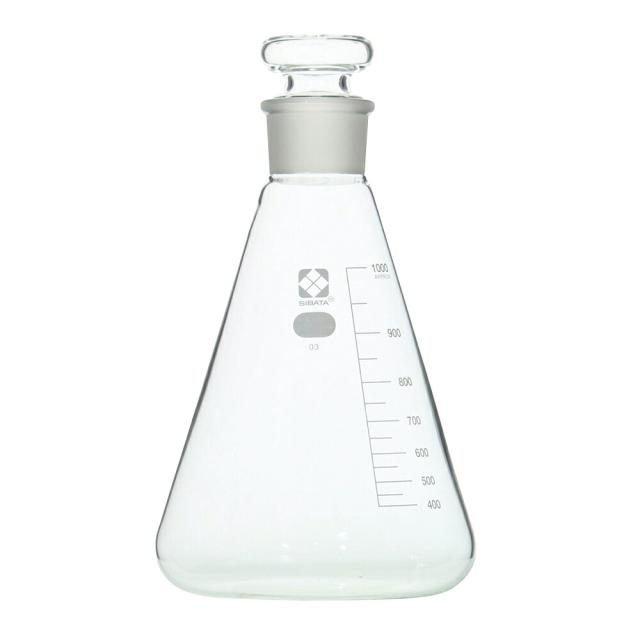 柴田科学 共栓三角フラスコ（目安目盛付き）　1000mL  1個