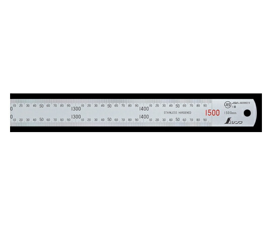 直尺　シルバー　1.5m赤数字入　JIS 13056 シンワ測定