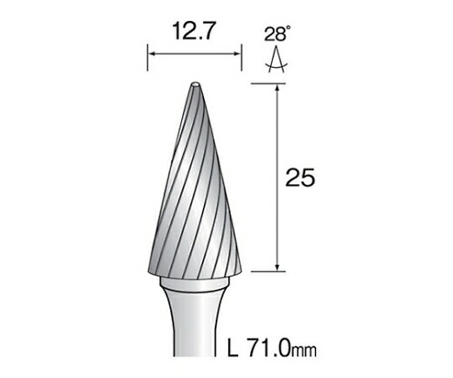 ミニター 超硬カッター（スパイラル）　刃先：Φ12.7×25 軸径：6 1個 BC4184