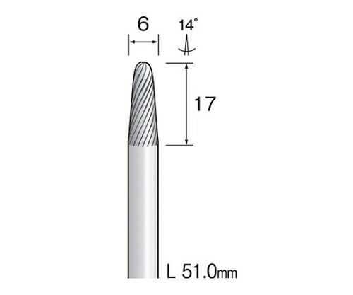 ミニター 超硬カッター（スパイラル）　刃先：Φ6×17 軸径：6 1個 BC4262の通販は 6,683円