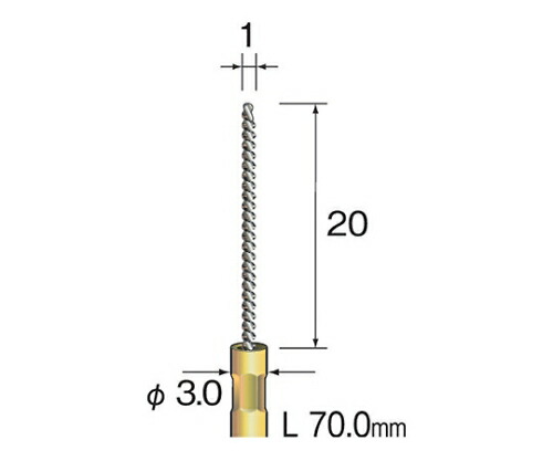 ミニター ホールブラシ　スパイラルタイプ　Φ1×20ｍｍ 1個 FD2151の通販は 4,780円