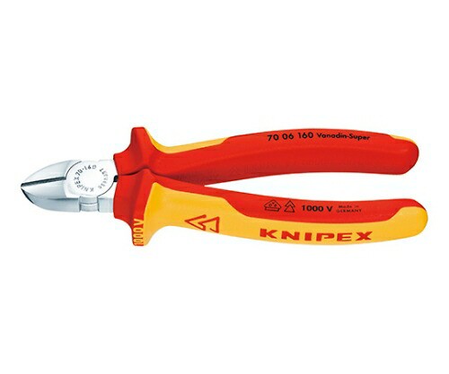 KNIPEX 絶縁斜ニッパー　１０００Ｖ（パッケージ入） 1本 7006-160の通販は