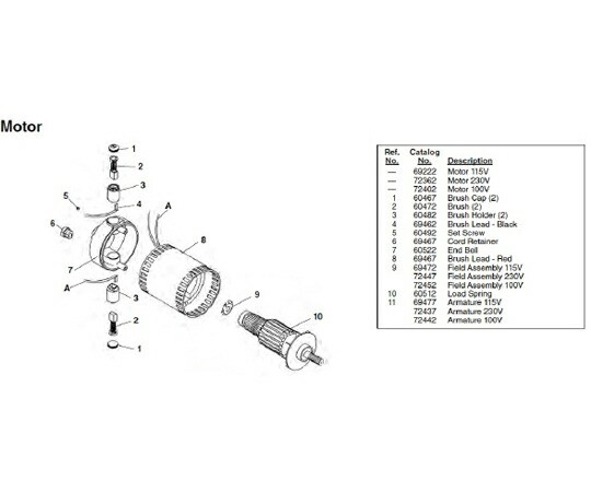 RIDGID モーター　１００Ｖ　Ｆ／１２１０ 1個 72402