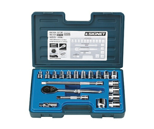SIGNET ソケットレンチセット 1/2DR 20PC ミリサイズ 1セット 13720