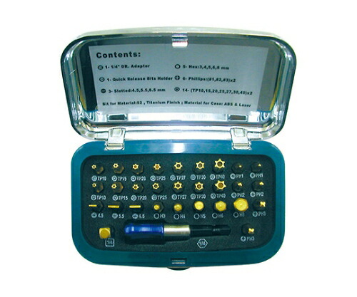 SIGNET チタンコーティングビットセット　１／４”　３０ＰＣ 1セット 22032