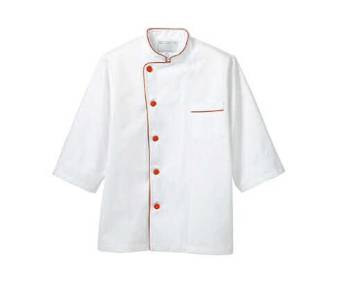 住商モンブラン コックコート兼用7分袖ネット白／オレンジ 1枚 6-515 Mの通販は 5,795円