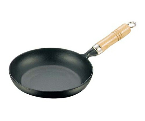 岩鋳 南部鉄 木柄 オムレツパン 18cm 24004 1個 200900