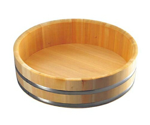 雅漆工芸 さわら 特上飯台 ステンタガ底竹巻 60cm 4升 34-46 1個 5735900