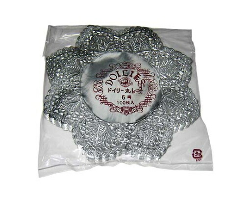 江部松商事 ドイリー レースペーパー 丸型 銀(500枚入)6号 1組(500枚入) 3716900