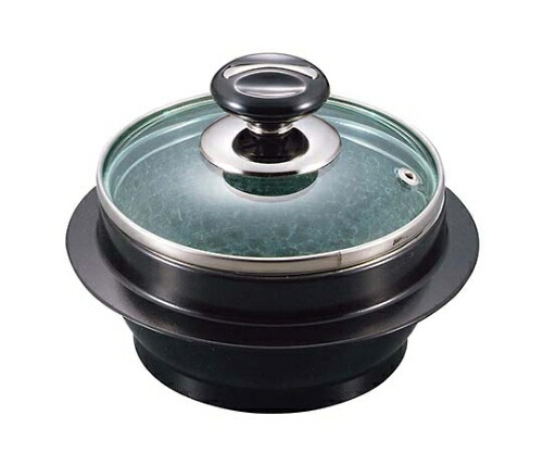 江部松商事 長水 遠赤 石焼釜(ガラス蓋付)アルミブラックコート枠付 18cm 1個 3664200 10,547円