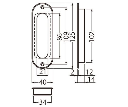 シロクマ ソリッド小判長両手掛面付仙徳 1個 MB-17の通販は 7,901円