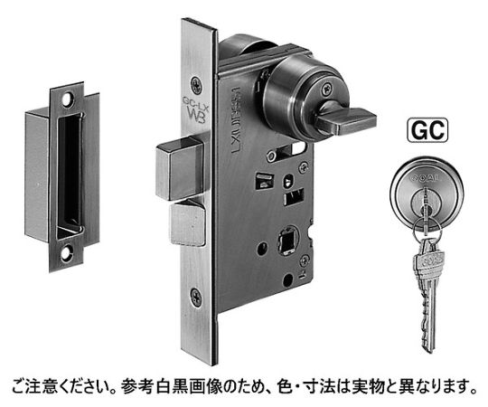 シロクマ GC玄関錠　BS51ブラック 1個 LX5