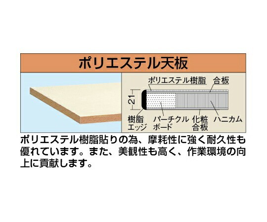 サカエ 軽量用天板 21t ポリエステル天板 1枚 KK-1560PTCI