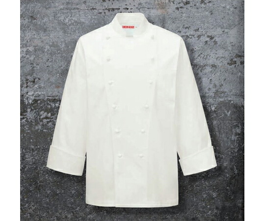 KAZEN 男子シェフコート長袖　白　LL 1枚 APK2055 LL