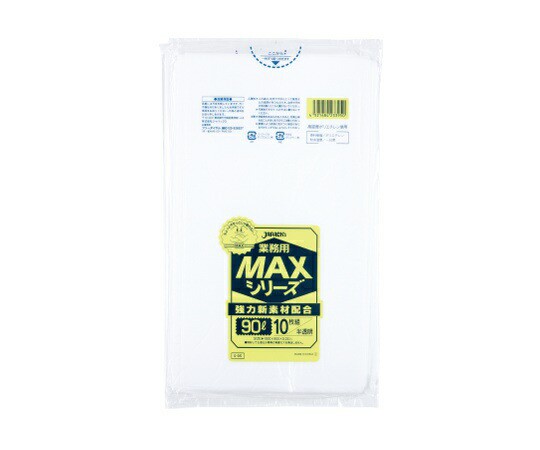 ジャパックス 業務用MAX 90L HDPE 半透明 0.03mm 1ケース(10枚×30冊入) S-95