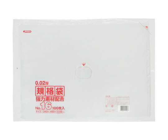 ジャパックス LD規格袋 0.020 No.16 LLD+META 透明 0.02mm 1ケース(100枚×25冊入) KN-16