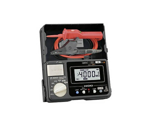 日置電機 絶縁抵抗計　１０００Ｖ／４０００ＭΩ　５レンジ　（スイッチ付きリード附属） IR4053-11 1個
