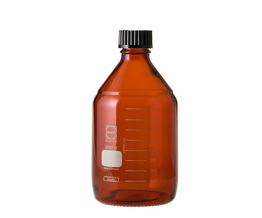DWK Life Sciences ねじ口びん（メジュームびん）　茶褐色　黒キャップ付　2L 017210-20002 1個