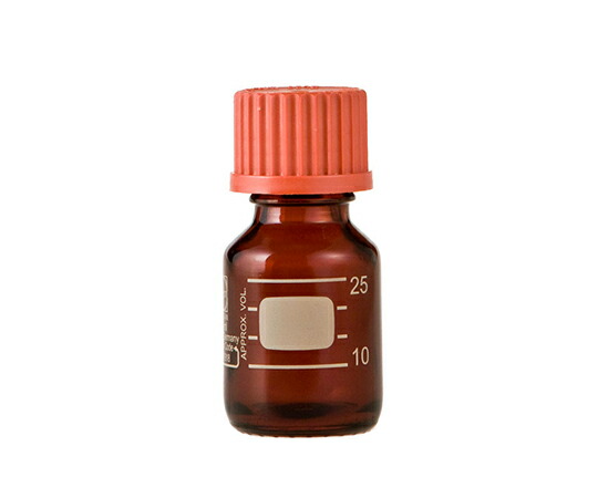 DWK Life Sciences ねじ口びん（メジュームびん）　茶褐色　赤キャップ付　25mL 017210-2511A 1箱(10個入)