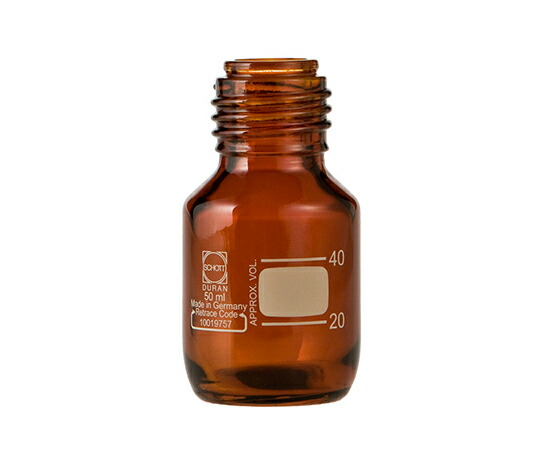 DWK Life Sciences ねじ口びん（メジュームびん）　茶褐色　びんのみ　50mL 017210-504A 1箱(10個入)