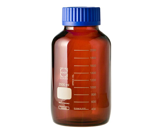 DWK Life Sciences ねじ口びん　広口　茶褐色　青キャップ付　2L 017250-12000 1個