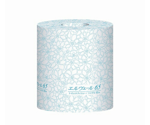 エリエール（大王製紙） エルヴェールトイレットティシュー　シングル６５ｍ　個包装（ミシン目入り） 723085 1ケース(100ロール入)