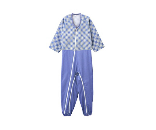 ケアファッション 介護用フルオープンつなぎパジャマ ブルー L 38728-02 1枚の通販は