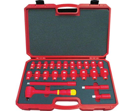 トラスコ中山 絶縁ソケットレンチセット（6角タイプ）差込角12.7mm TZSW4-24S 1セット