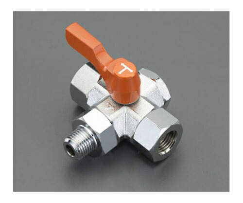エスコ 三方四面ミニボールバルブ R1/8"×Rc1/8" EA425BZ-101 1個の通販は