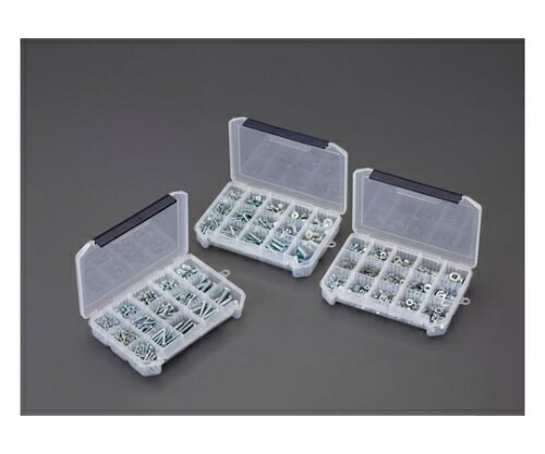 エスコ 鍋皿頭小ねじ・ワッシャー・ナットセット ユニクロ M3-M8 EA949AF-20 1セット