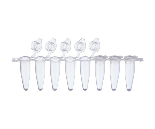 WATSON ０．２ｍＬ　ＰＣＲ８連チューブ　フラットキャップ付 1箱(120ストリップ入) 137-231C