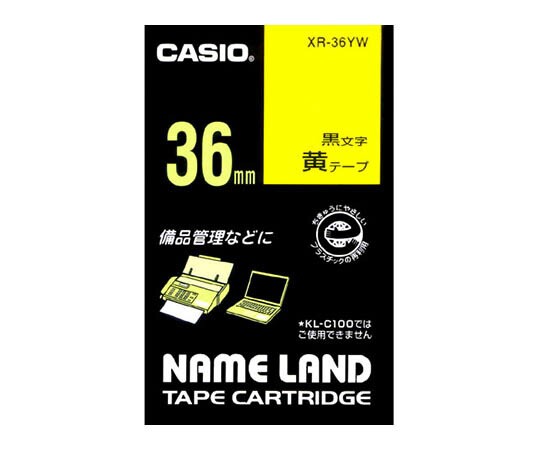 カシオ カシオ ネームランドテープ36mm幅 (黄地 黒文字) 1個 XR-36YW