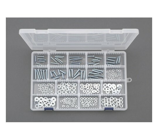 エスコ 皿小ねじ･ナット･ワッシャーセット ユニクロメッキ  M4･M5･M6 1セット EA949AF-33