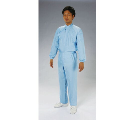 エスコ [3L]クリーンルーム用継ぎ作業服(青/センターファスナー) 1着 EA996DB-14の通販は