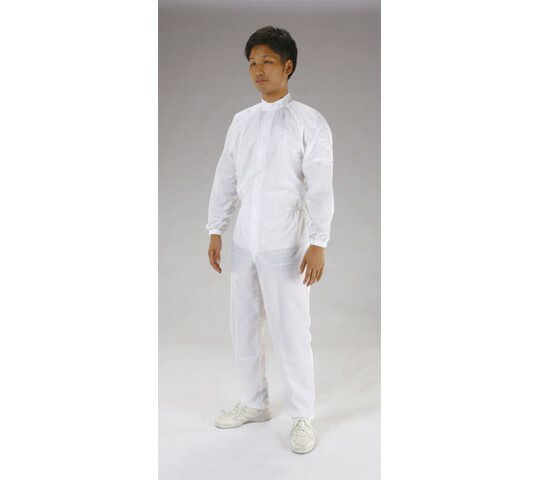 エスコ [L]クリーンルーム用継ぎ作業服(白/センターファスナー) 1着 EA996DD-2の通販は 8,440円